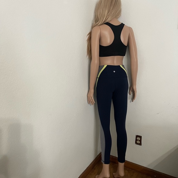 Lululemon Kick Serve Sweat Tight 25" -True Navy Heathered Slate / Sheer Lemon - Picture 8 of 15